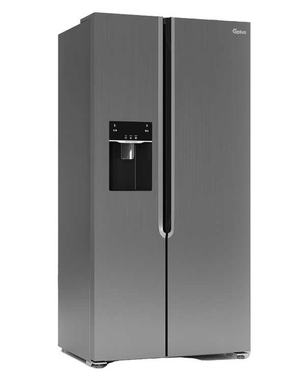 یخچال و فریزر ساید بای ساید آبریز و یخساز اتومات نقره ای جی پلاس Gplus مدل GSS-P7637S
