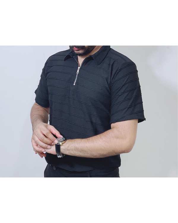 تی شرت مردانه مشکی دیورسو Diverso کد 4759 - تصویر 2