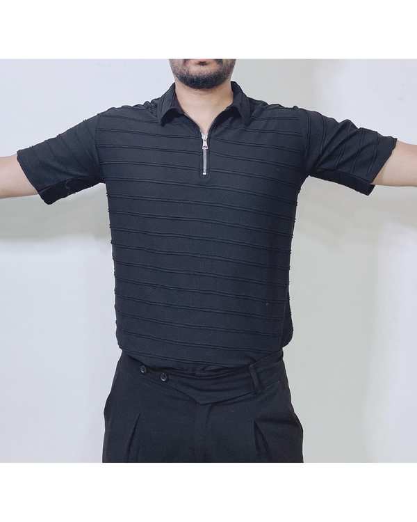 تی شرت مردانه مشکی دیورسو Diverso کد 4759 - تصویر 3
