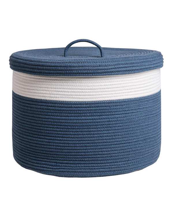 سبد رخت چرک سرمه ای سفید مدل s141