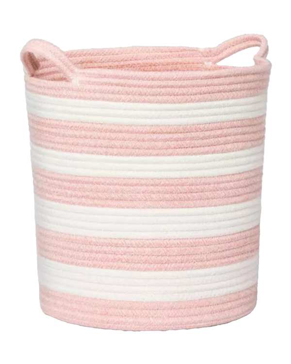 سبد رخت چرک صورتی سفید مدل Zebra-M