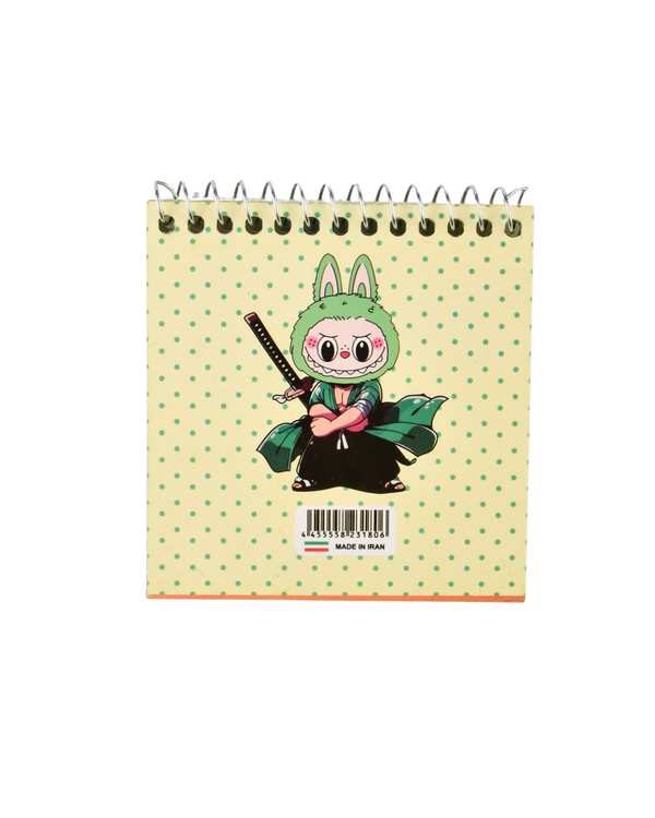 دفترچه یادداشت 60 برگ زرد کاغذ حاشیه دار طرح لبوبو Labubu کد 02 - تصویر 2