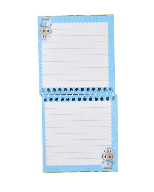 دفترچه یادداشت 60 برگ آبی کاغذ حاشیه دار طرح لبوبو Labubu کد 04 - تصویر 3