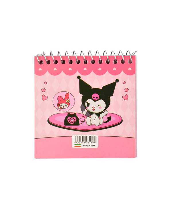 دفترچه یادداشت 60 برگ صورتی کاغذ حاشیه دار طرح کرومی Kuromi کد 01 - تصویر 2