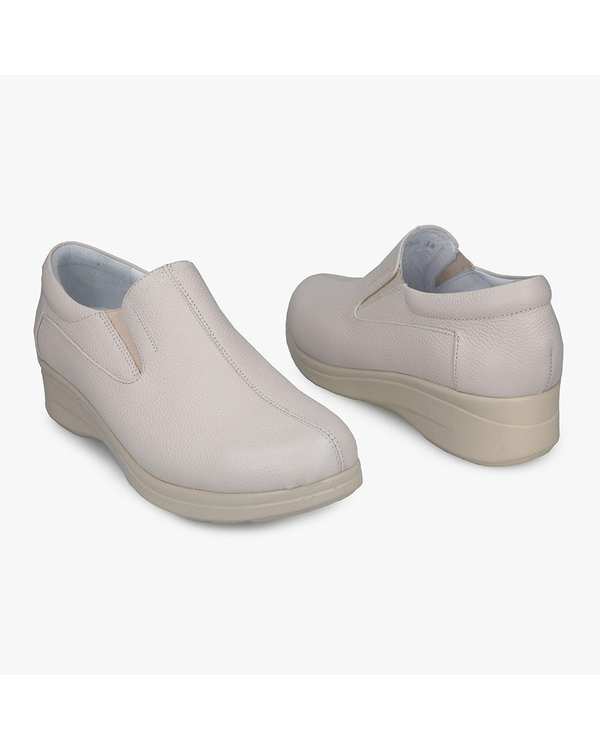 کفش چرم زنانه طبی کرم برتونیکس Berttonix کد A-4022 - تصویر 2