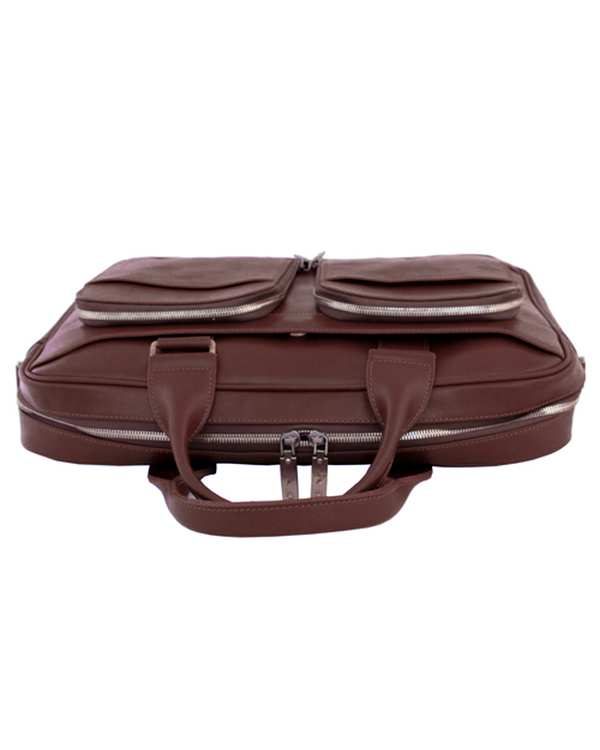 کیف چرم اداری قهوه ای چرم بارز Charm Barez مدل DL56 - تصویر 4