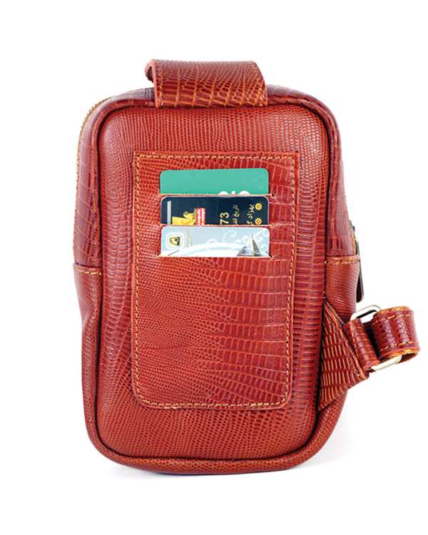 کیف چرم رودوشی عسلی چرم بارز Charm Barez مدل DG78.LIZARD - تصویر 2