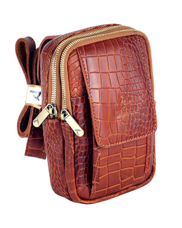 کیف چرم رودوشی عسلی چرم بارز Charm Barez مدل DG78.Prima - تصویر 2