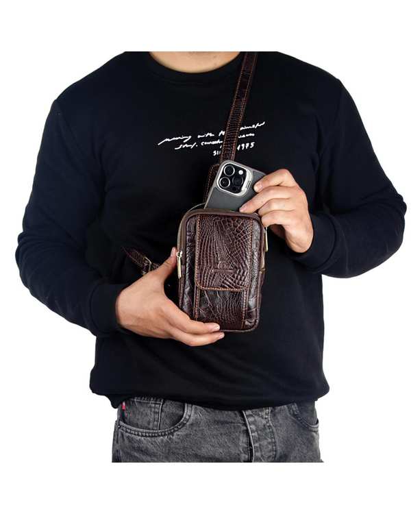 کیف چرم رودوشی قهوه ای چرم بارز Charm Barez مدل DG78.Prima - تصویر 2