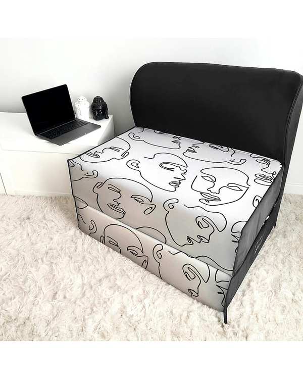 کاناپه تخت شو یک نفره نوپه هوم Nopehome مدل نقاشی مینیمال صورت کد M1098