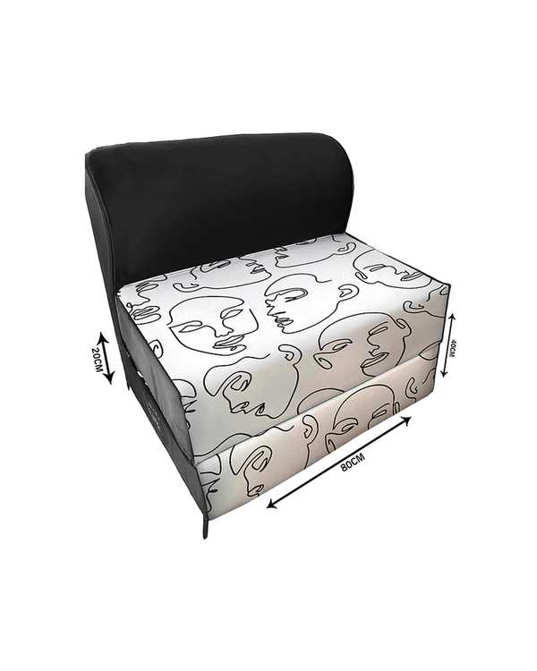 کاناپه تخت شو یک نفره نوپه هوم Nopehome مدل نقاشی مینیمال صورت کد M1098 - تصویر 2