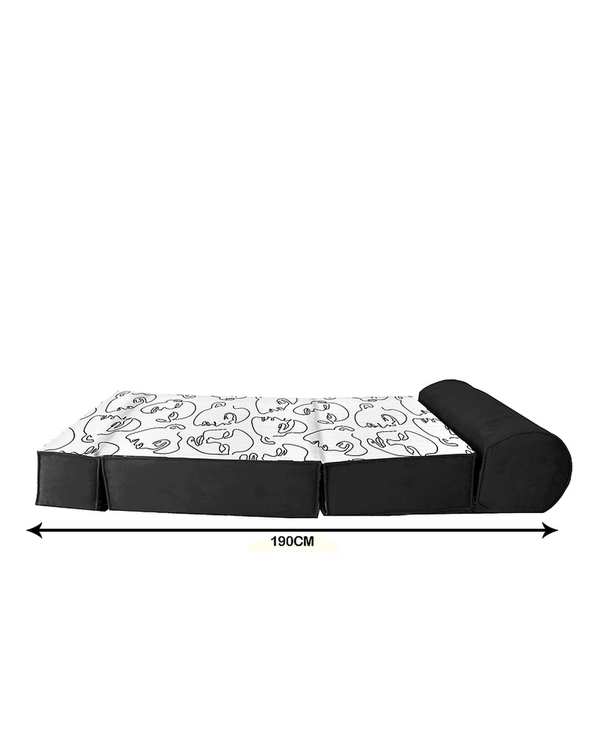 کاناپه تخت شو یک نفره نوپه هوم Nopehome مدل نقاشی مینیمال صورت کد M1098 - تصویر 4