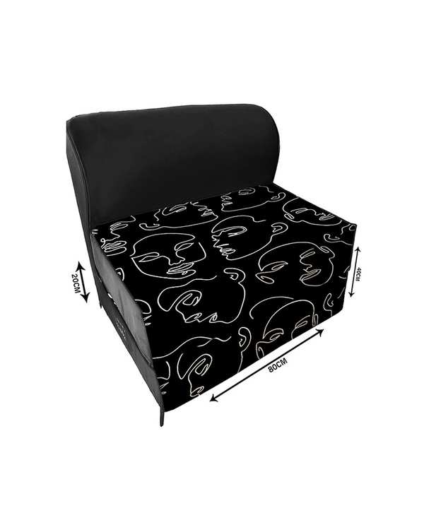 کاناپه تخت شو یک نفره نوپه هوم Nopehome مدل نقاشی مینیمال صورت کد M1099 - تصویر 2