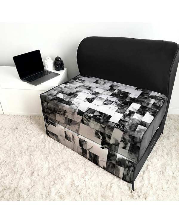 کاناپه تخت شو یک نفره نوپه هوم Nopehome مدل شطرنجی طرحدار کد M1121