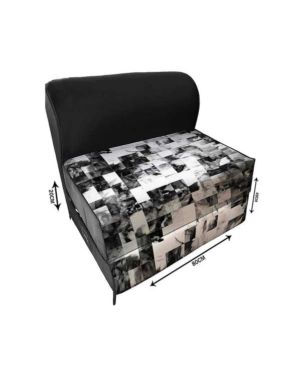 کاناپه تخت شو یک نفره نوپه هوم Nopehome مدل شطرنجی طرحدار کد M1121 - تصویر 3