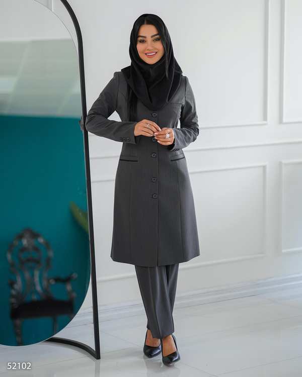 ست مانتو و شلوار اداری زنانه نوک مدادی السانا Elsana مدل حدیث کد 521