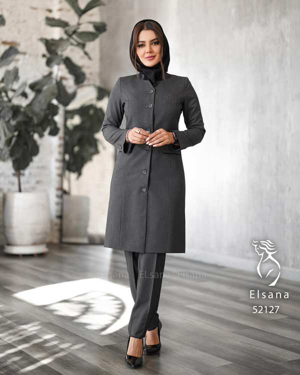 ست مانتو و شلوار اداری زنانه نوک مدادی السانا Elsana مدل حدیث دیپلمات کد 521