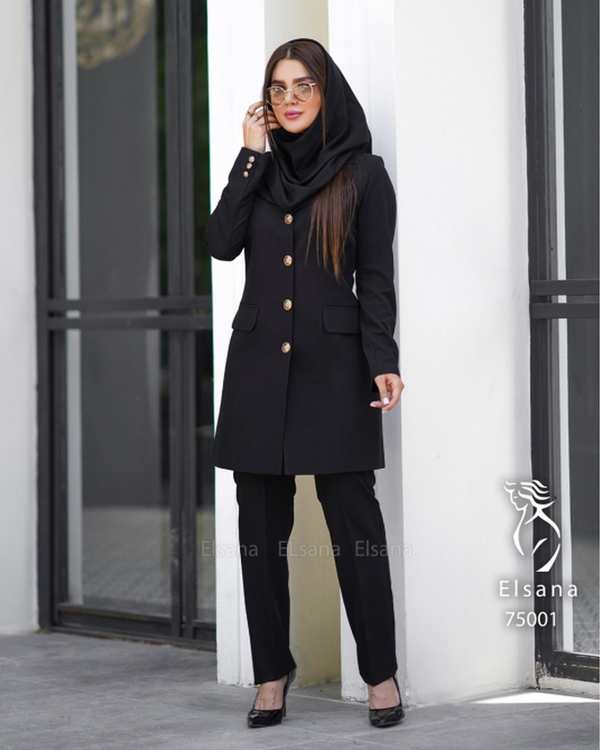 ست مانتو و شلوار اداری زنانه مدل ابریشم دیپلمات السانا Elsana کد 750