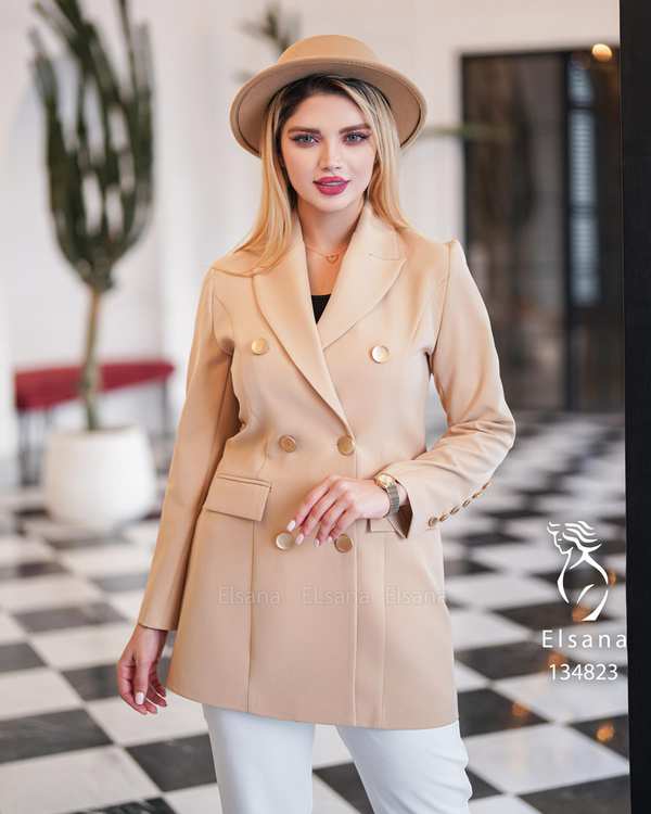 کت زنانه نخودی السانا Elsana مدل شانار کد 1348