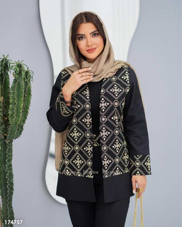 ست مانتو و شلوار زنانه مدل نورانا السانا Elsana کد 1747 - تصویر 3