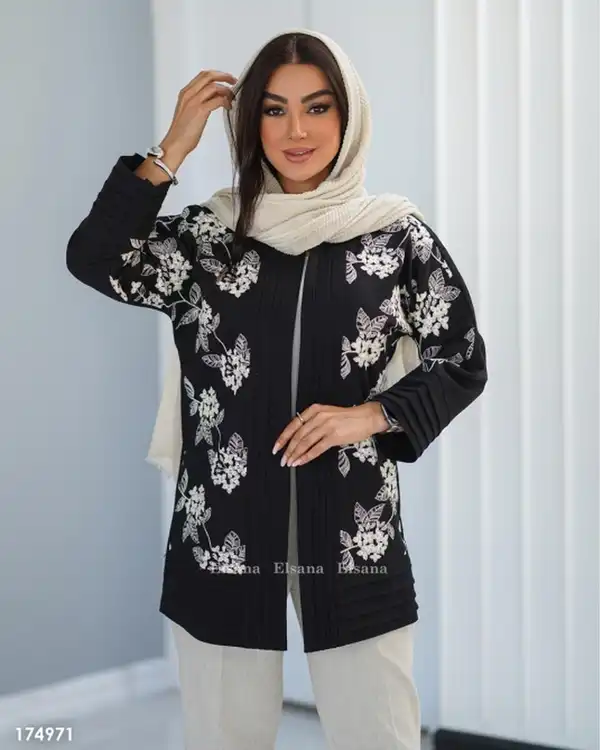 مانتو زنانه مدل طوطیا گل السانا Elsana کد 1749