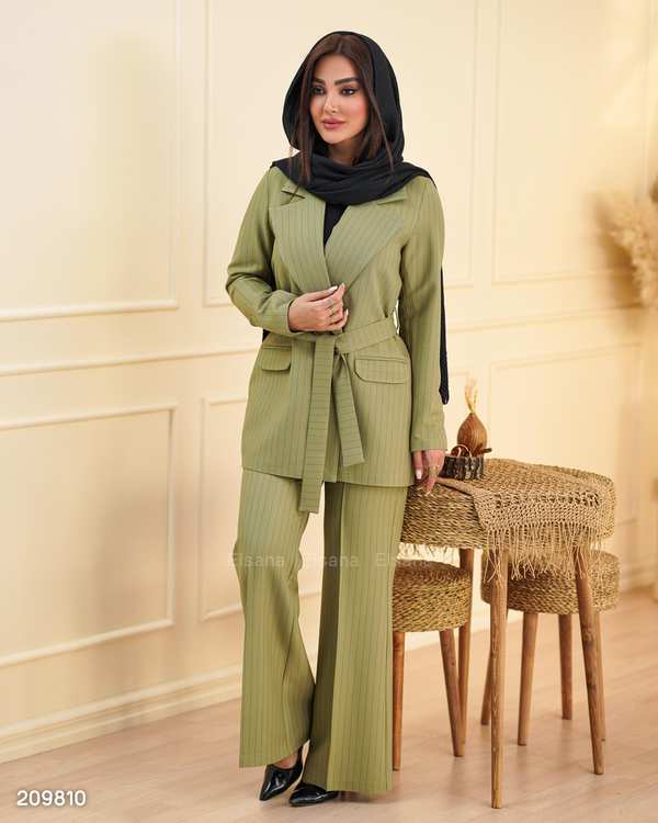 ست کت و شلوار زنانه سبز السانا Elsana مدل راتینا کد 2098