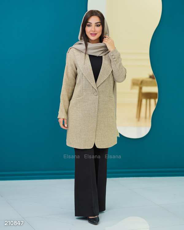 مانتو زنانه نسکافه ای السانا Elsana مدل فیدان کد 2108