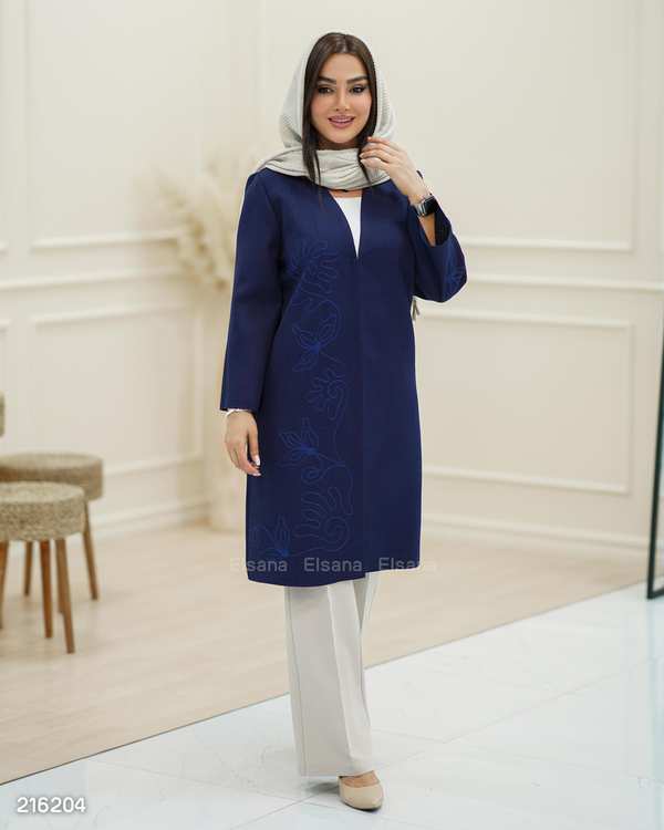 مانتو زنانه سرمه ای السانا Elsana مدل تینوش کد 2162