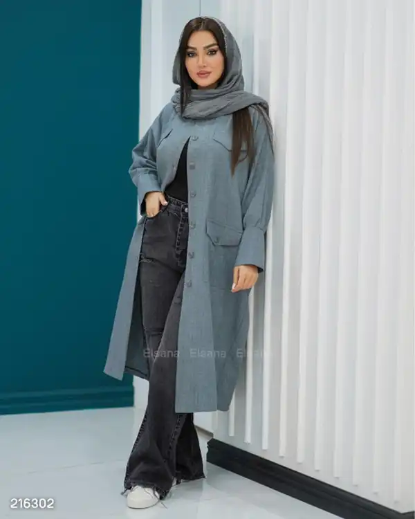 مانتو بلند زنانه مدل مهرنوش السانا Elsana کد 2163