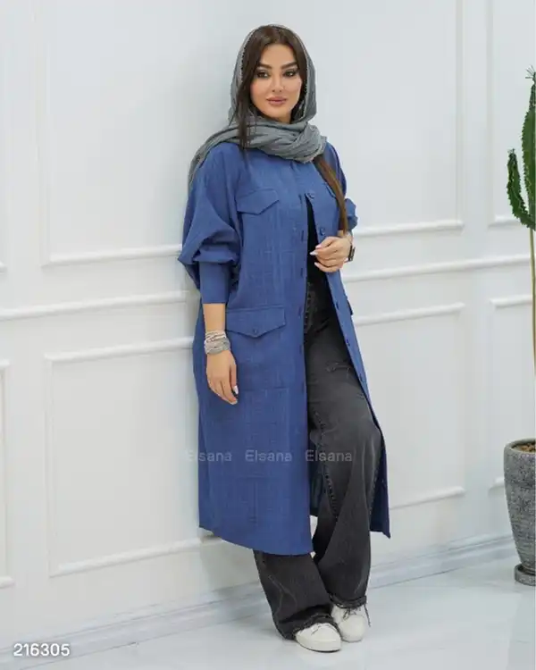 مانتو بلند زنانه مدل مهرنوش السانا Elsana کد 2163