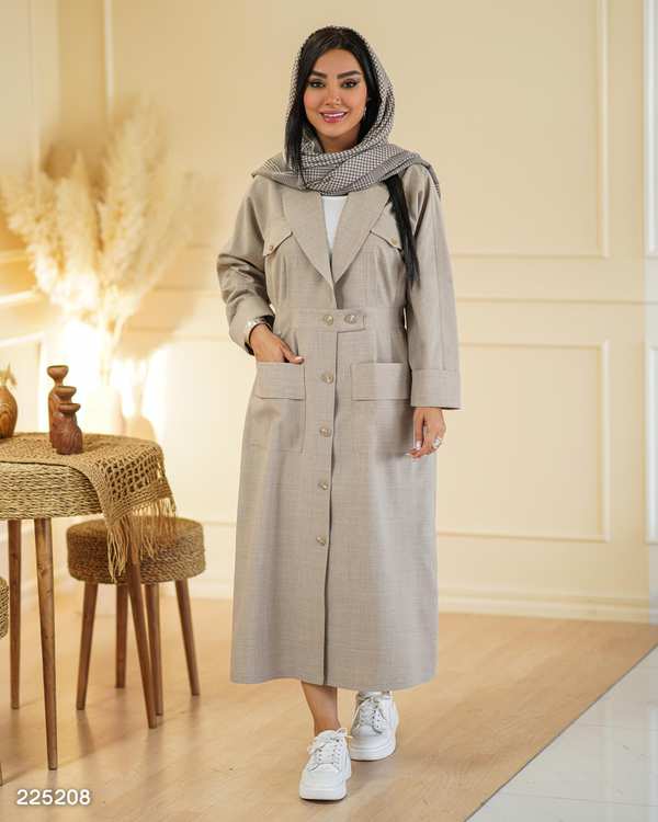 مانتو زنانه کرم السانا Elsana مدل تاپیک کد 2252