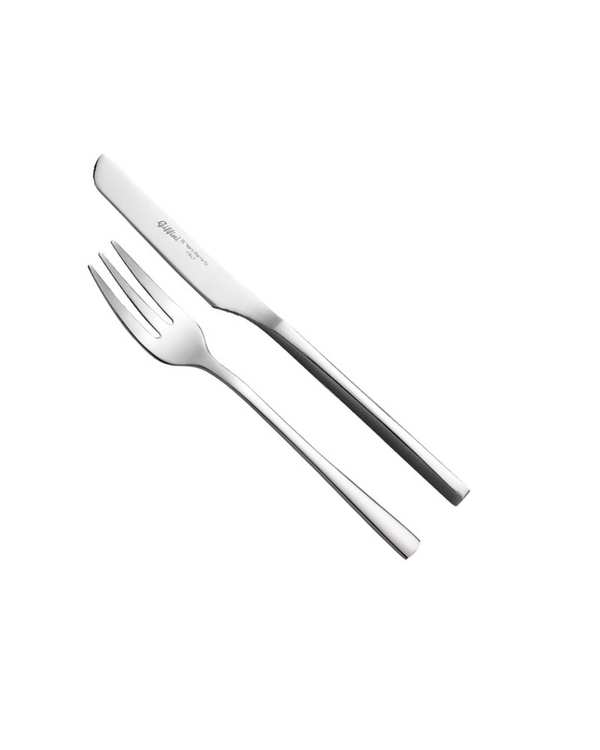 کارد و چنگال میوه خوری 2 پارچه استیل جی فی نی GIFFINI مدل G-10