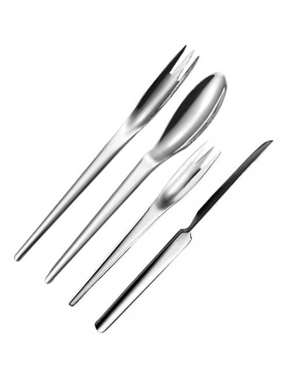 سرویس قاشق و چنگال 4 پارچه 1 نفره استیل جی فی نی GIFFINI مدل 94 رژیمی