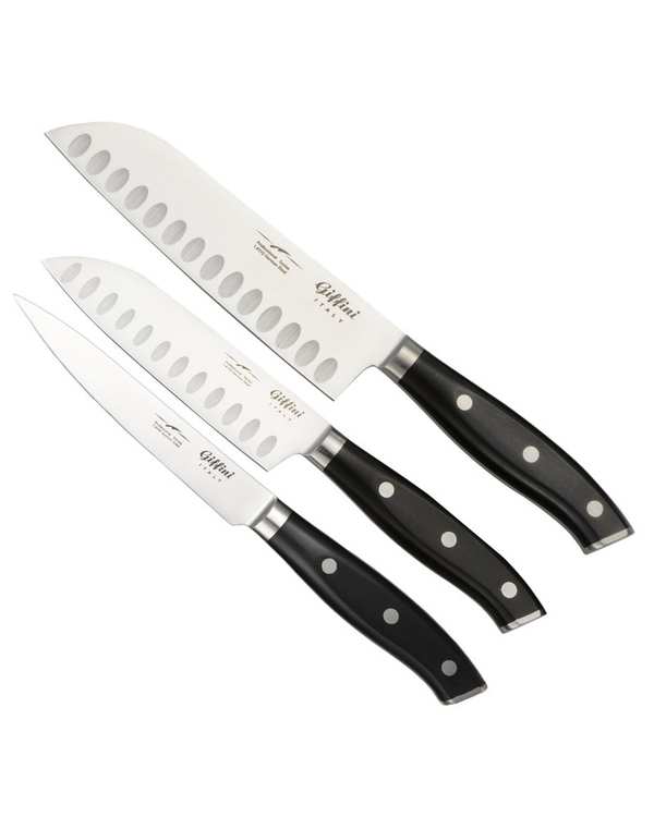 چاقو آشپزخانه مشکی جی فی نی GIFFINI کد G-225 بسته 3 عددی
