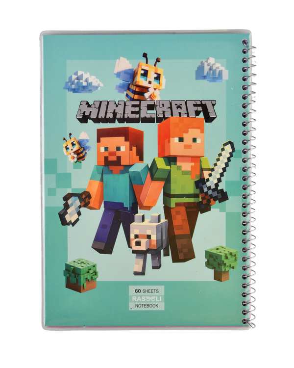 دفتر مشق 60 برگ سیمی مجلد طرح ماینکرفت MINECRAFT