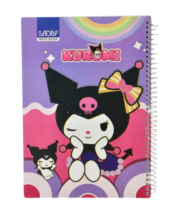 دفتر مشق 100 برگ سیمی بنفش طرح کرومی Kuromi کد 003
