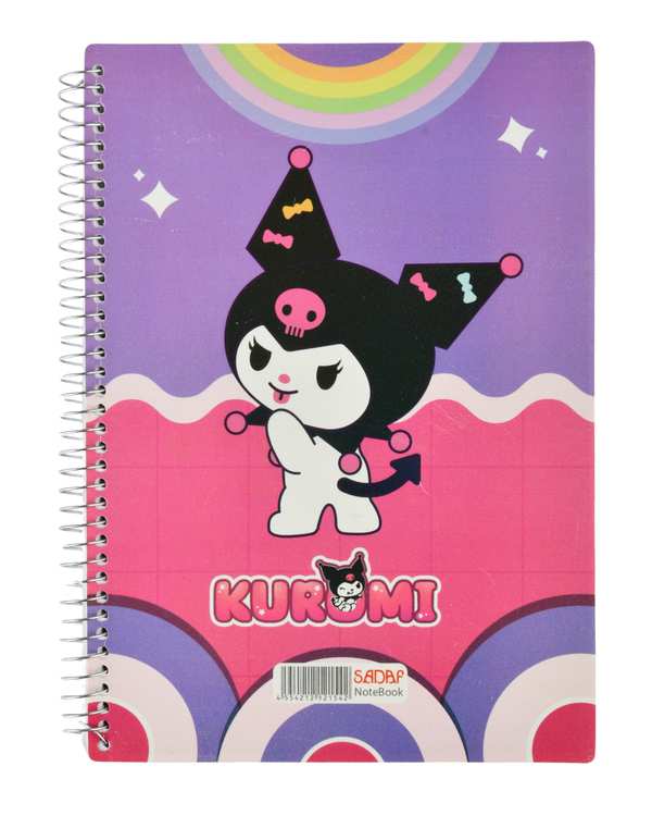 دفتر مشق 100 برگ سیمی بنفش طرح کرومی Kuromi کد 003 - تصویر 2