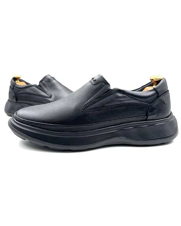 کفش چرم مردانه کژوال راحتی طبی مشکی چرم میخچی Mikhchi Leather مدل H15 - تصویر 3