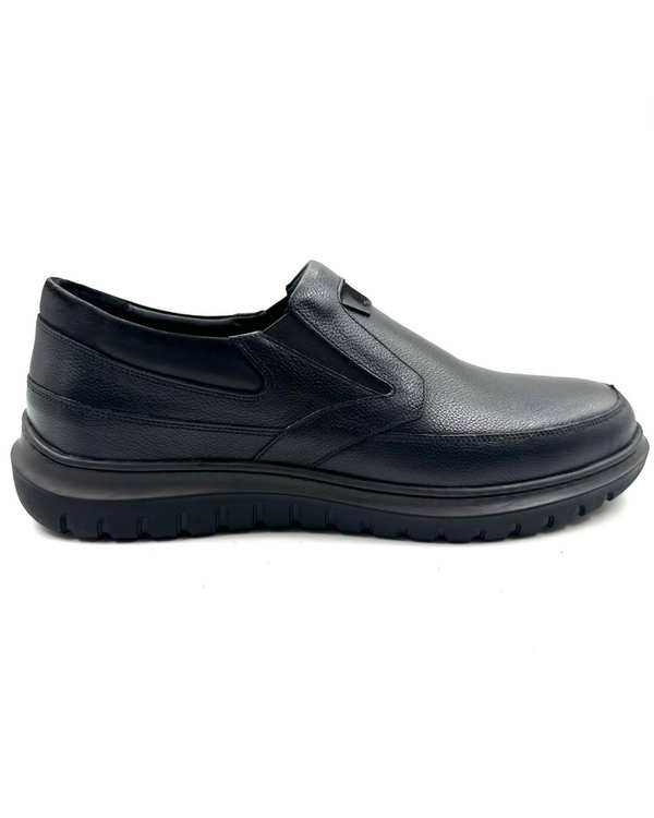 کفش چرم مردانه کژوال راحتی طبی مشکی چرم میخچی Mikhchi Leather مدل M13