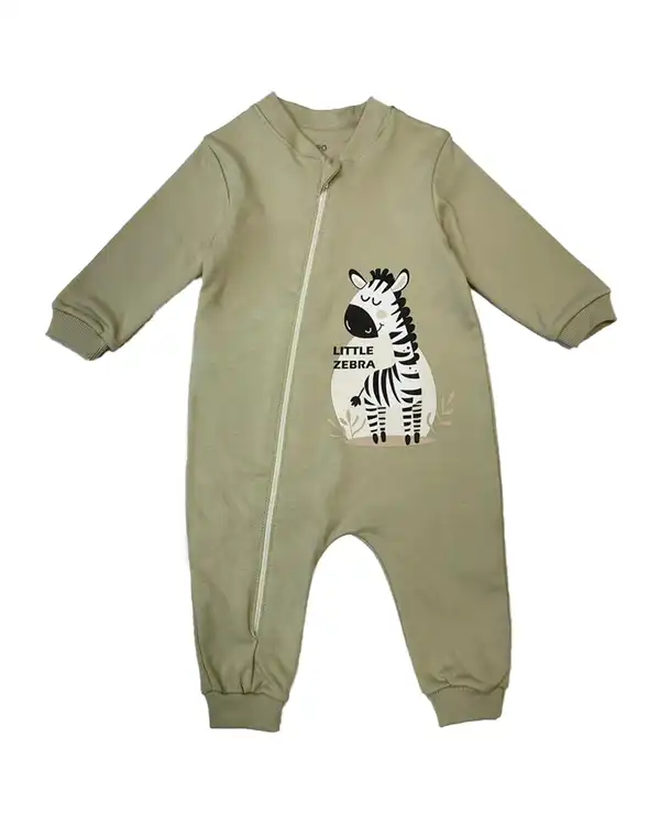 سرهمی نوزادی سبز روشن کیدز پرو Kids pro طرح گورخر