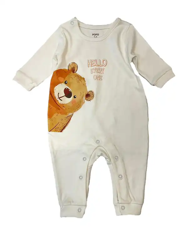 سرهمی نوزادی سفید کیدز پرو Kids pro طرح خرس