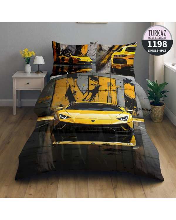 سرویس لحاف روتختی تک نفره 5 تکه میکرو تنسل گیاهی دو رو TURKAZ مدل 1198