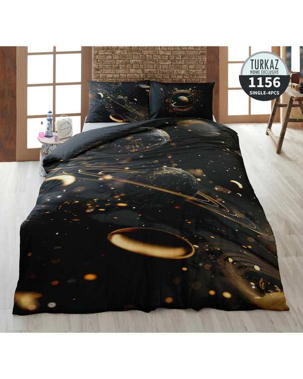 سرویس لحاف روتختی تک نفره 5 تکه میکرو تنسل گیاهی دو رو TURKAZ مدل 1156