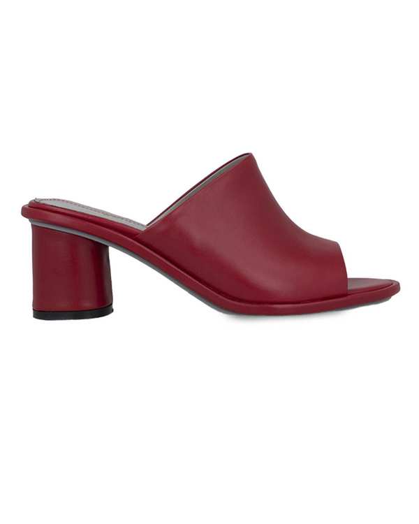 صندل چرم زنانه پاشنه بلند طبی قرمز برتونیکس Berttonix کد H-6300