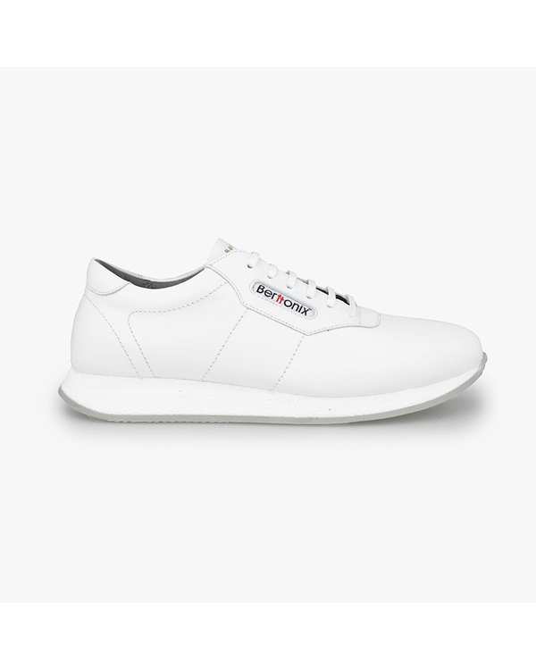 کفش چرم زنانه کژوال طبی سفید برتونیکس Berttonix کد B 730