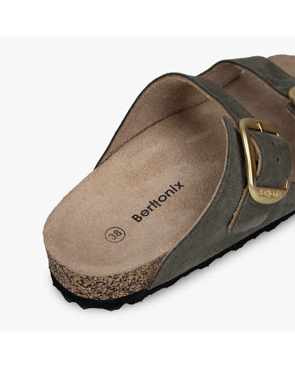 صندل اسلیپر چرم زنانه طبی سبز برتونیکس Berttonix کد PS-08 - تصویر 6