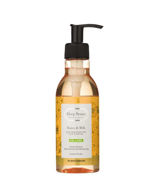 ژل شستشو صورت دیپ سنس Deep Sense مناسب پوست معمولی تا خشک حاوی پروتئین شیر و عصاره عسل 250ml