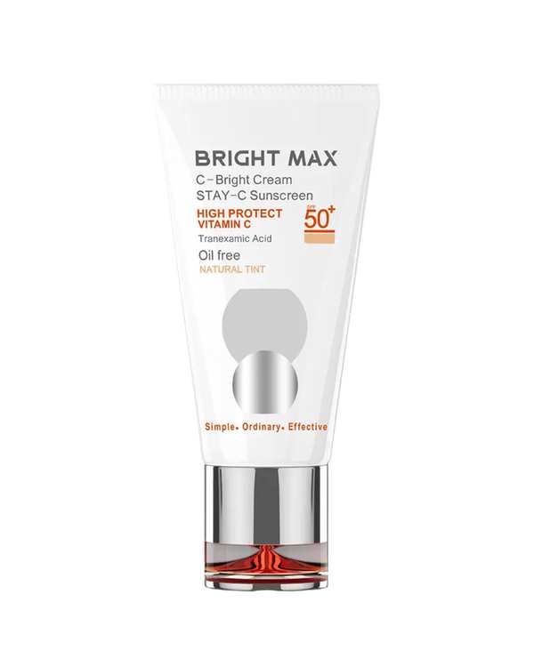 کرم ضد آفتاب رنگی ویتامین سی SPF50 برایت مکس Bright Max سری سی برایت رنگ طبیعی حجم 50ml
