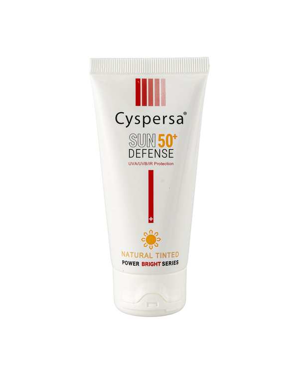 کرم ضد آفتاب رنگی روشن کننده SPF50 سیسپرسا Cyspersa رنگ طبیعی حجم 50ml