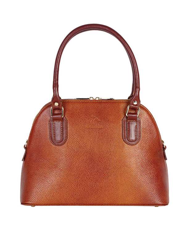 کیف دستی چرم زنانه عسلی چرم بارز Charm Barez مدل DZ69.1